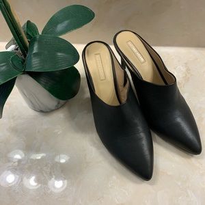 Antonio Melani Black Leather Mules size 9
